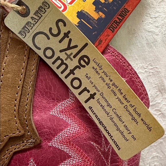 Cowboy Boots Leather Durango Pink Brown Women's Sz 10 - Picture 8 of 12